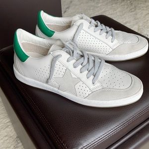 Vintage Havana Gadol Perforated Star Sneaker, White/Green, Size 11.